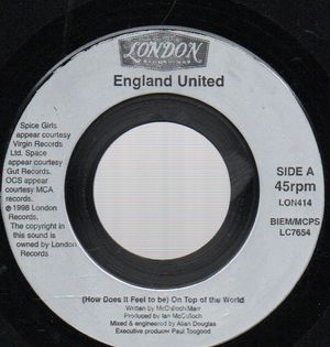 ENGLAND UNITED, (HOW DOES IT FEEL TO BE) ON TOP OF THE WORLD / INSTRUMENTAL