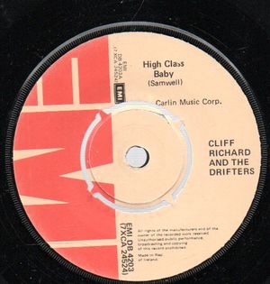 CLIFF RICHARD AND THE DRIFTERS, HIGH CLASS BABY / MY FEET HIT THE GROUND