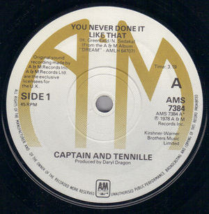 CAPTAIN & TENNILLE , YOU NEVER DONE IT LIKE THAT / D KEYBOARD BLUES