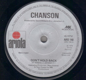 CHANSON, DON'T HOLD BACK / DID YOU EVER 