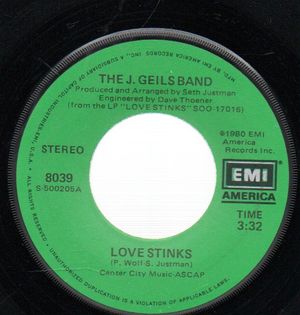 J GEILS BAND , LOVE STINKS / TILL THE WALLS COME TUMBLIN DOWN 