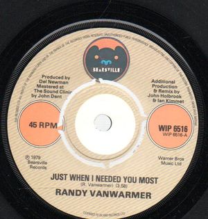 RANDY VANWARMER , JUST WHEN I NEEDED YOU MOST / YOUR LIGHT