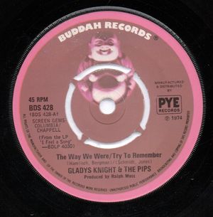 GLADYS KNIGHT & THE PIPS, THE WAY WE WERE/TRY TO REMEMBER / LOVE FINDS ITS OWN WAY - push out centre