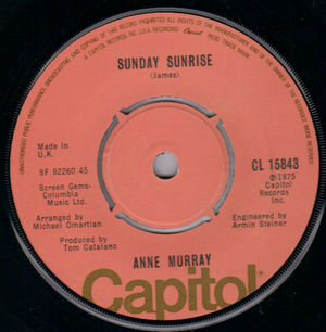 ANNE MURRAY , SUNDAY SUNRISE / OUT ON THE ROAD AGAIN 
