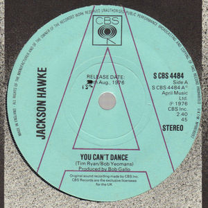 JACKSON HAWKE, YOU CAN'T DANCE / INTO THE MYSTIC -  PROMO