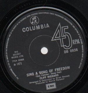 CLIFF RICHARD, SING A SONG OF FREEDOM / A THOUSAND CONVERSATIONS