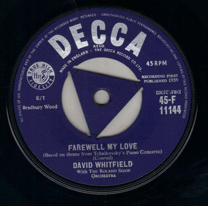 DAVID WHITFIELD, FAREWELL MY LOVE / A MILLION STARS