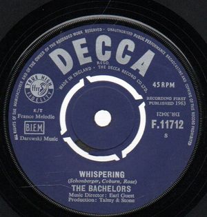 BACHELORS , WHISPERING / NO LIGHT IN THE WINDOW 