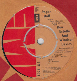 DON ESTELLE & WINDSOR DAVIES, PAPER DOLL / WHEN I LEARN TO LOVE AGAIN