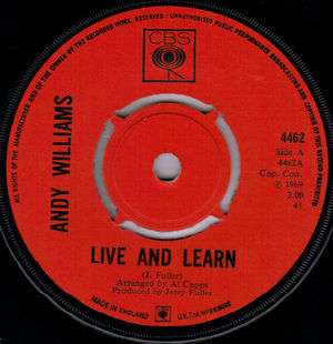 ANDY WILLIAMS , LIVE AND LEARN / YOU ARE