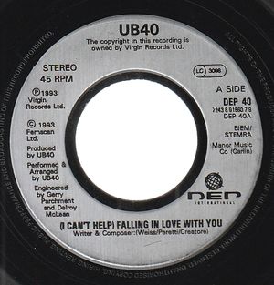 UB40, I CAN'T HELP FALLING IN LOVE WITH YOU / JUNGLE LOVE