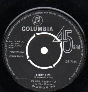 CLIFF RICHARD AND THE SHADOWS, LUCKY LIPS / I WONDER 
