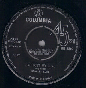 DONALD PEERS, I'VE LOST MY LOVE / PLEASE DONT GO 