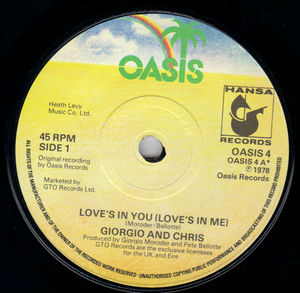 GIORGIO AND CHRIS, LOVES IN YOU (LOVES IN ME) / I CAN'T WAIT 
