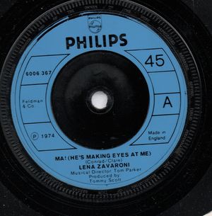 LENA ZAVARONI, MA! HE'S MAKING EYES AT ME / ROCK-A-BYE YOUR BABY WITH A DIXIE MELODY