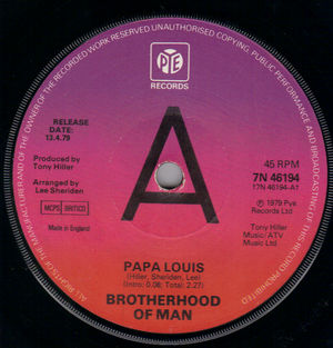BROTHERHOOD OF MAN, PAPA LOUIS / FOR YOU - PROMO
