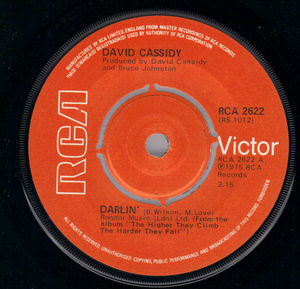 DAVID CASSIDY, DARLIN / THIS COULD BE THE NIGHT