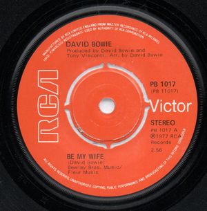 DAVID BOWIE, BE MY WIFE / SPEED OF LIFE