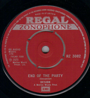 DESIGN, END OF THE PARTY / ONE SUNNY DAY 