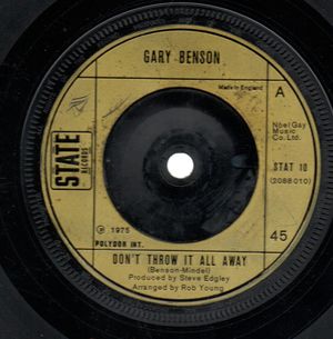 GARY BENSON, DON'T THROW IT ALL AWAY / THIS HOUSE 