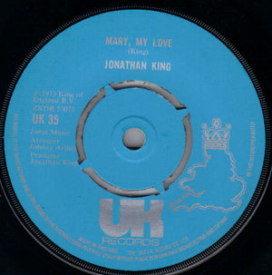 JONATHAN KING, MARY MY LOVE / A LITTLE BIT LEFT OF RIGHT