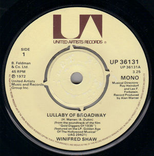 WINIFRED SHAW / DICK POWELL, LULLABY OF BROADWAY / YOUNG AND HEALTHY 