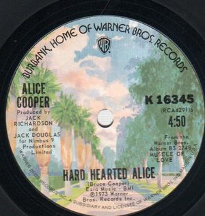 ALICE COOPER , TEENAGE LAMENT 74 / HARD HEARTED ALICE 