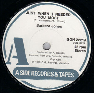 BARBARA JONES, JUST WHEN I NEEDED YOU MOST / NEVER LET ME GO 