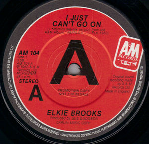 ELKIE BROOKS , I JUST CANT GO ON / FORBIDDEN TERRITORY - PROMO