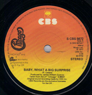 CHICAGO, BABY WHAT A BIG SURPRISE / TAKIN IT ON UPTOWN 