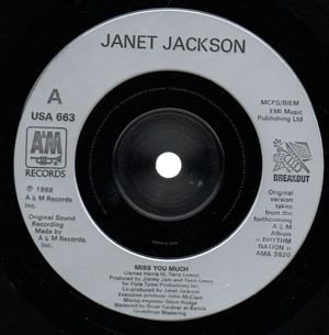 JANET JACKSON , MISS YOU MUCH / YOU NEED ME 