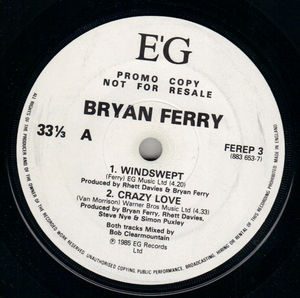 BRYAN FERRY , WINDSWEPT / CRAZY LOVE / FEEL THE NEED /BROKEN WINGS- EP PROMO