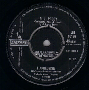 P J PROBY, I APOLOGISE / WHATS ON YOUR MIND 