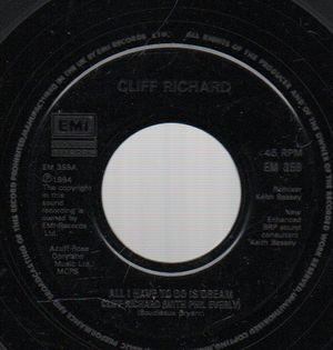 CLIFF RICHARD WITH PHIL EVERLY, ALL I HAVE TO DO IS DREAM / MISS YOU NIGHTS