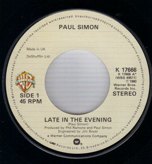 PAUL SIMON , LATE IN THE EVENING / HOW THE HEART APPROACHES WHAT IT YEARNS