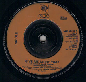 NICOLE, GIVE ME MORE TIME / TAKE AWAY THE HEARTACHES - looks unplayed