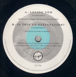 FEARGAL SHARKEY, LOVING YOU / IS THIS AN EXPLANATION 