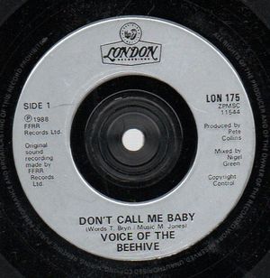 VOICE OF THE BEEHIVE, DONT CALL ME BABY / JUMP THIS WAY 