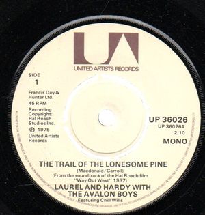 LAUREL AND HARDY with the AVALON BOYS, THE TRAIL OF THE LONESOME PINE / HONOLULU BABY