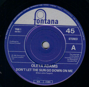 OLETA ADAMS, DON'T LET THE SUN GO DOWN ON ME / I'VE GOT TO SING MY SONG 