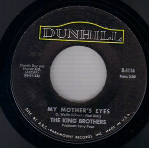 KING BROTHERS, MY MOTHERS EYES / I'M OLD FASHIONED