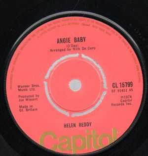 HELEN REDDY , ANGIE BABY / I THINK I'LL WRITE A SONG