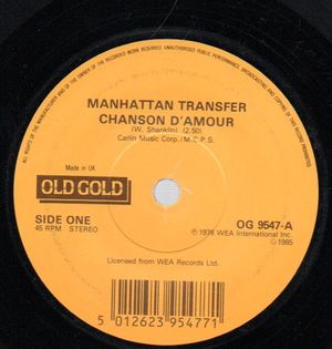 MANHATTAN TRANSFER, CHANSON D'AMOUR / WALK IN LOVE 
