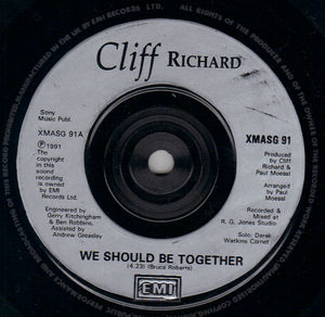 CLIFF RICHARD, WE SHOULD BE TOGETHER / MISS YOU NIGHTS (LIVE)- CHRISTMAS