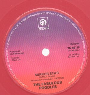 FABULOUS POODLES, MIRROR STAR / B MOVIE - PINK VINYL 