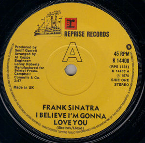 FRANK SINATRA , I BELIEVE I'M GONNA LOVE YOU / THE ONLY COUPLE ON THE FLOOR