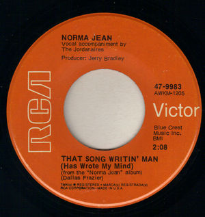 NORMA JEAN , THAT SONG WRITIN' MAN / BACK TO HIS / HERS