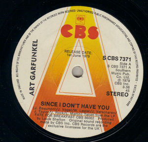ART GARFUNKEL , SINCE I DONT HAVE YOU / AND I KNOW- PROMO