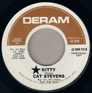 CAT STEVENS , KITTY / BLACKNESS OF THE NIGHT - PROMO