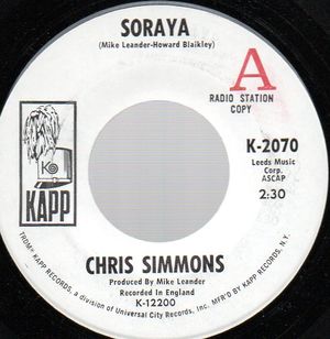 CHRIS SIMMONS, GONE GONE GONE / SORAYA - promo